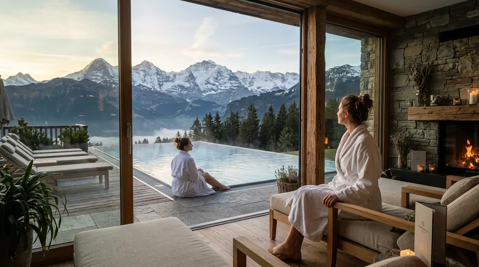 Espace spa wellness avec lumière chaude