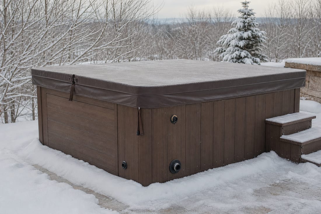 Exemple : spa hiverné sous couverture isolante