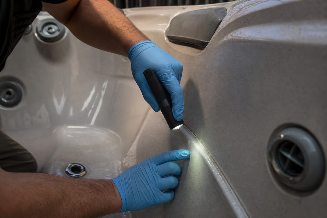 Exemple : inspection d'un joint de coque de spa